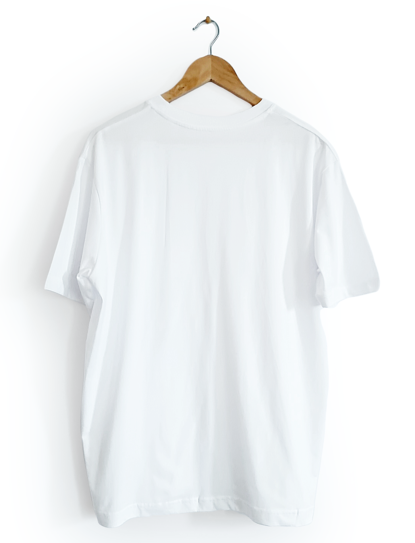 Ethical and sustainable, white organic cotton tee / t shirt with embroidered sacred design for yoga, gym, or lounge wear.